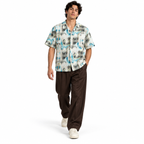 Coastal Canvas Abstract Cuban Shirt Green | Boxy fit