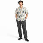 Coastal Canvas Abstract Cuban Shirt Brown | Boxy fit