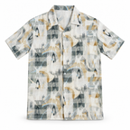 Coastal Canvas Abstract Cuban Shirt Brown | Boxy fit
