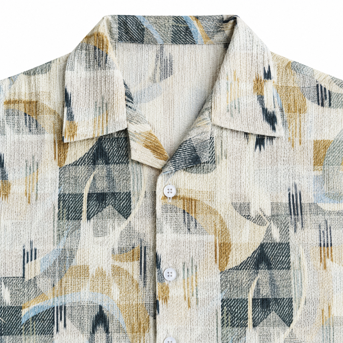 Coastal Canvas Abstract Cuban Shirt Brown | Boxy fit