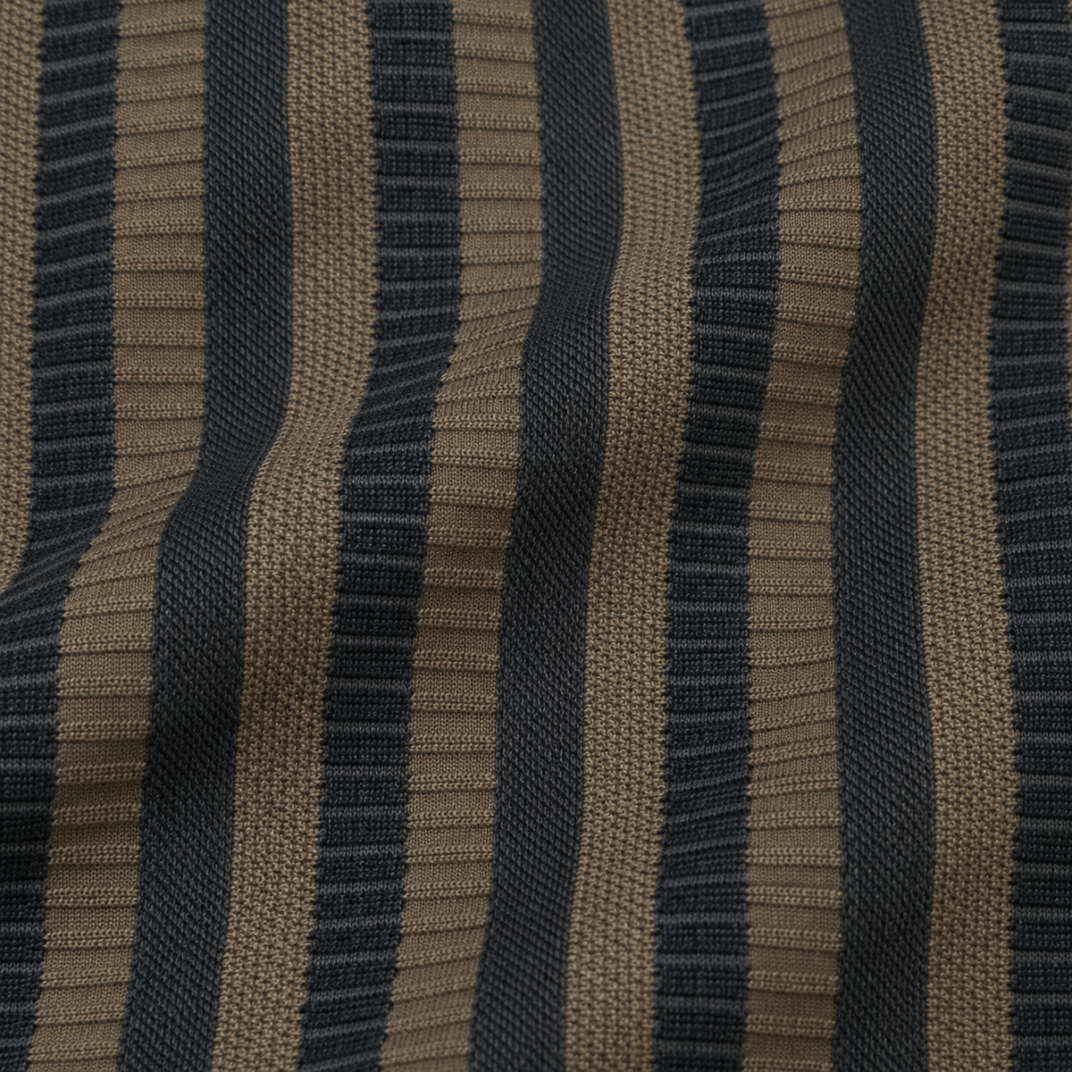 Dark Brown & Black Textured Striped Crewneck Sweatshirt – Unisex