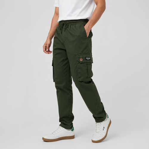 Dark Olive Cargo Pants - Cotton Trousers