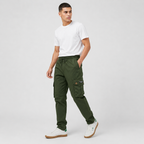 Dark Olive Cargo Pants - Cotton Trousers