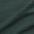Forest Green Jacquard Open-Collar Full-Sleeve Polo Tee | Relaxed Fit