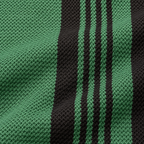 Forest Green & Black Vertical Striped Polo Shirt – Unisex Long Sleeve
