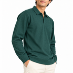 Forest Teal Textured Dry-Fit Polo Shirt – Unisex Long Sleeve