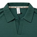 Forest Teal Textured Dry-Fit Polo Shirt – Unisex Long Sleeve