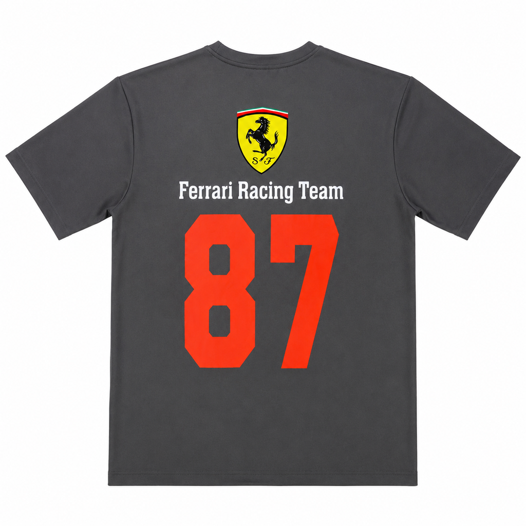 Grey Motorsport Graphic Drop-Shoulder T-Shirt