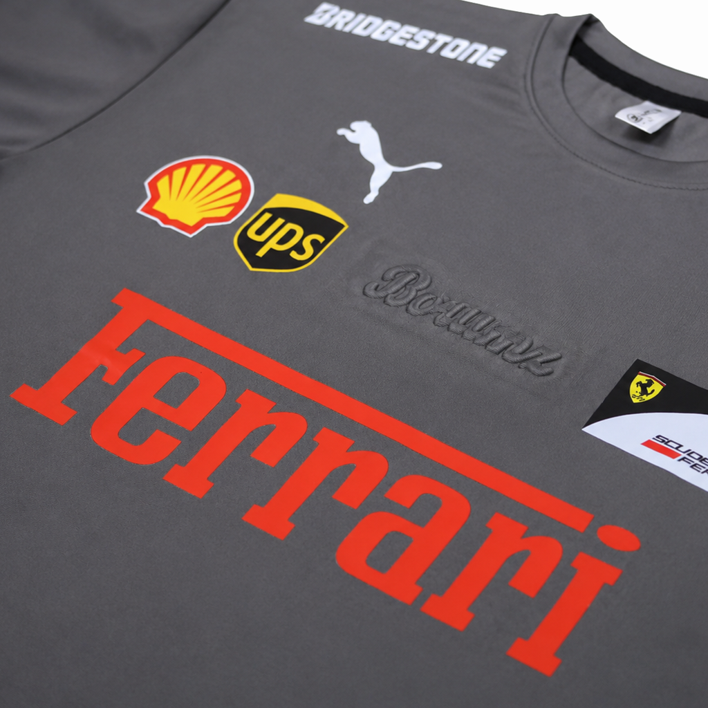 Grey Motorsport Graphic Drop-Shoulder T-Shirt