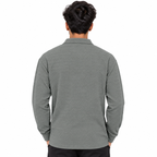 Grey Textured Dry-Fit Polo Shirt – Unisex Long Sleeve