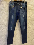 denim embroidery jeans