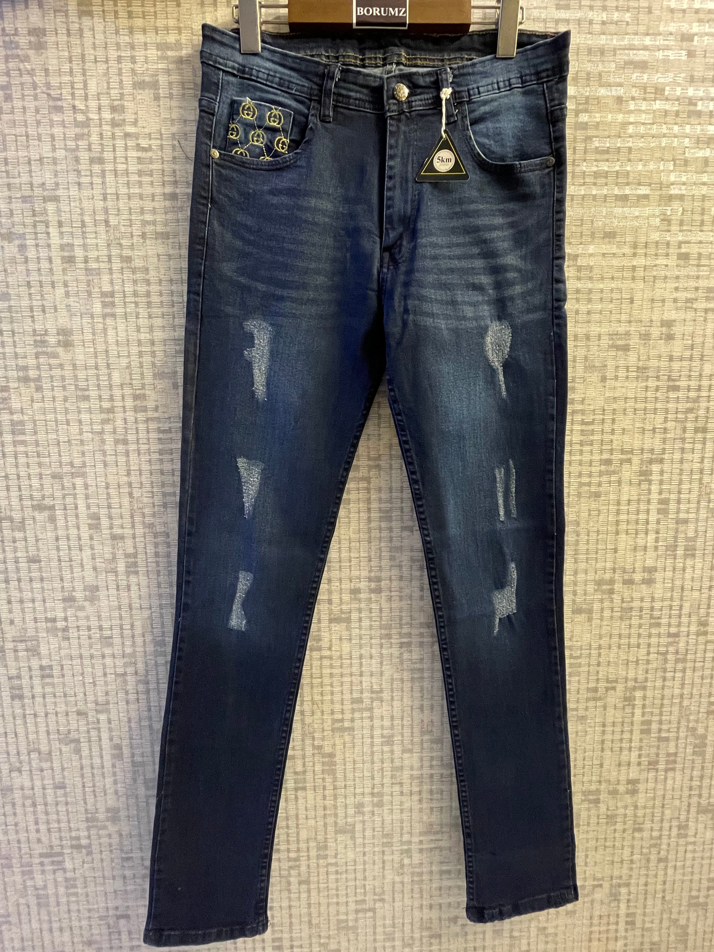 denim embroidery jeans