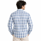 Ice Blue Heritage Check Full-Sleeve Shirt | Smart Fit