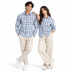 Ice Blue Heritage Check Full-Sleeve Shirt | Smart Fit
