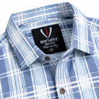 Ice Blue Heritage Check Full-Sleeve Shirt | Smart Fit