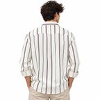 Ivory Vertical Striped Double Pocket Shirt – Unisex