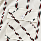 Ivory Vertical Striped Double Pocket Shirt – Unisex