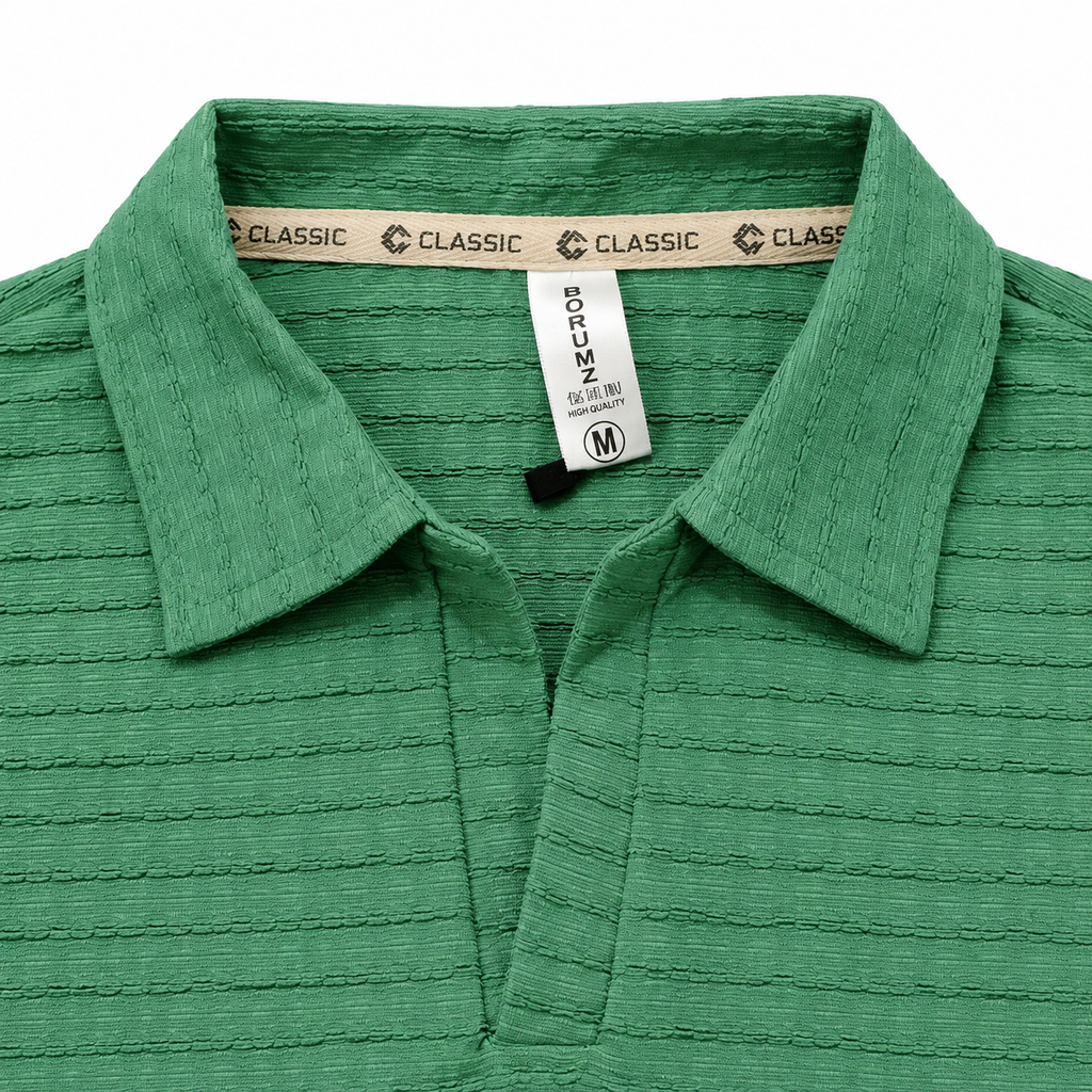 Jade Textured Knit Polo Full Sleeve Sweatshirt – Unisex