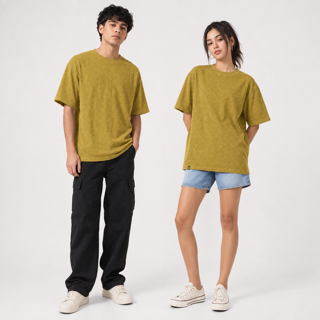 Jumper Baggy T-Shirt - Alphabet Embossed