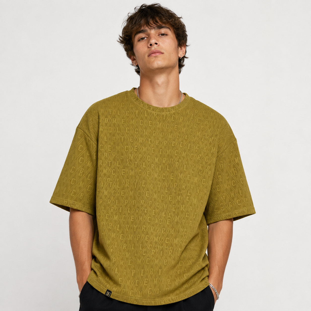 Jumper Baggy T-Shirt - Alphabet Embossed