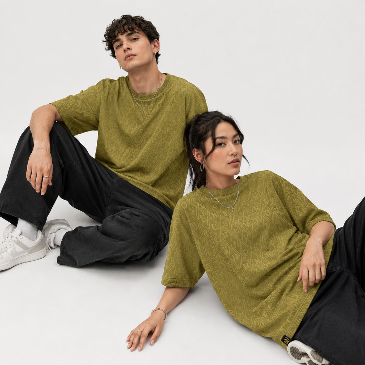 Jumper Baggy T-Shirt - Alphabet Embossed