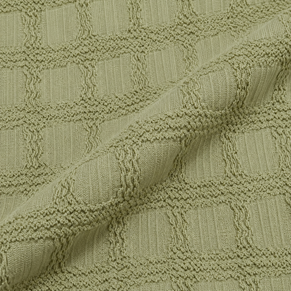 Light Sage Green Checkerboard Textured Crewneck Sweatshirt – Unisex