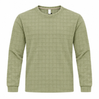 Light Sage Green Checkerboard Textured Crewneck Sweatshirt – Unisex