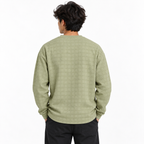Light Sage Green Checkerboard Textured Crewneck Sweatshirt – Unisex