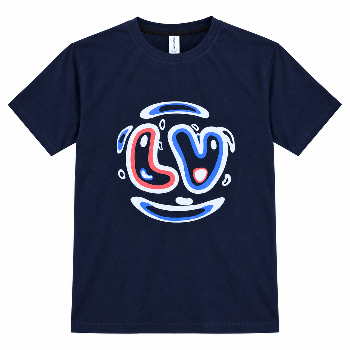 Love Smile Graphic T-Shirt - Dark Blue