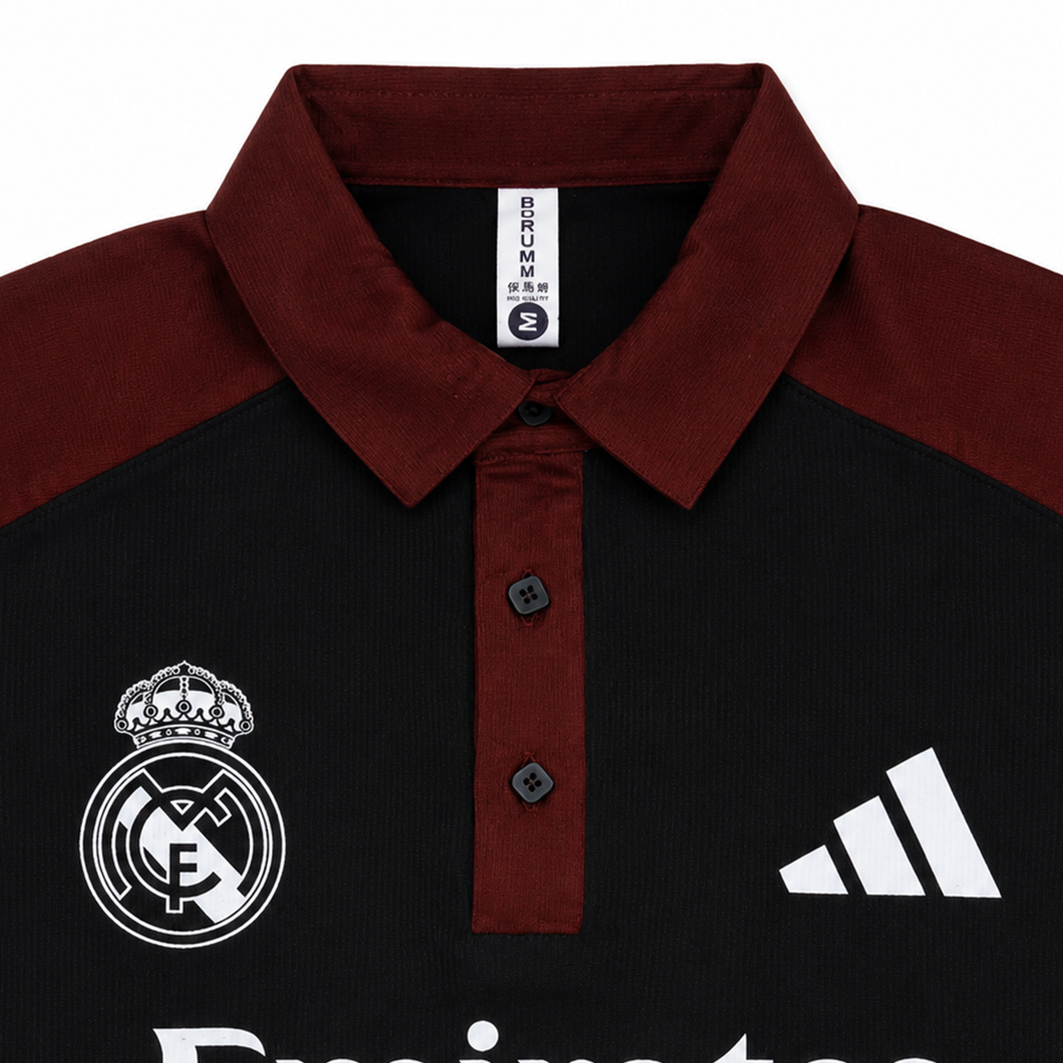 Madrid Legacy Contrast Polo Tee -  Black