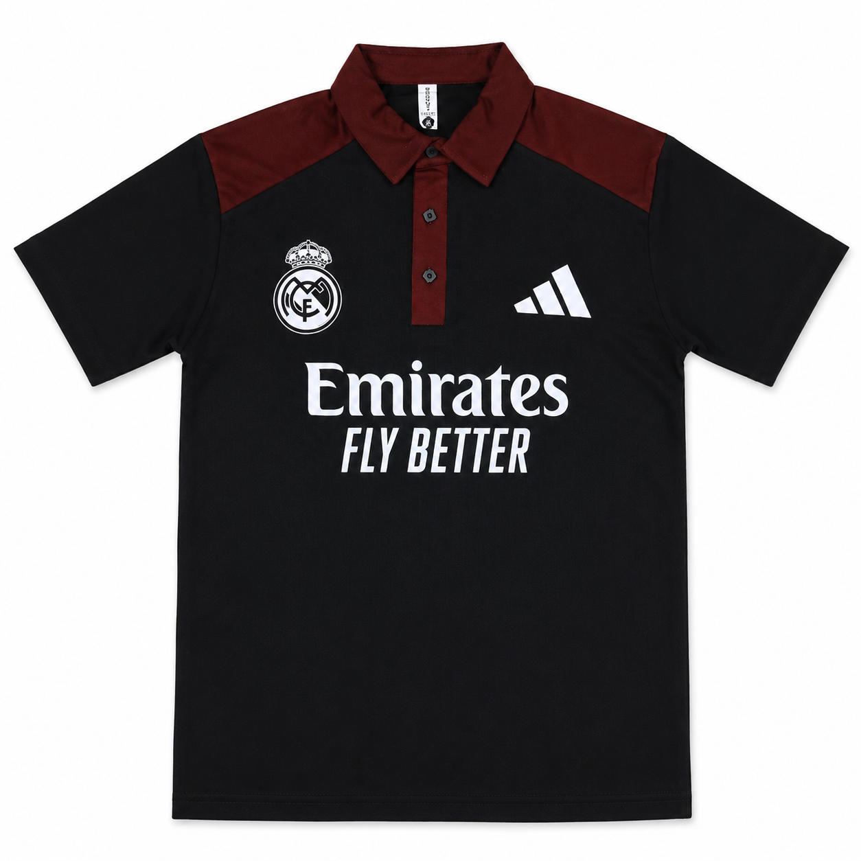 Madrid Legacy Contrast Polo Tee -  Black