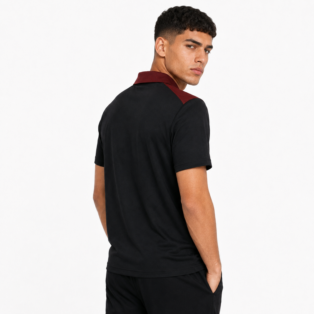Madrid Legacy Contrast Polo Tee -  Black