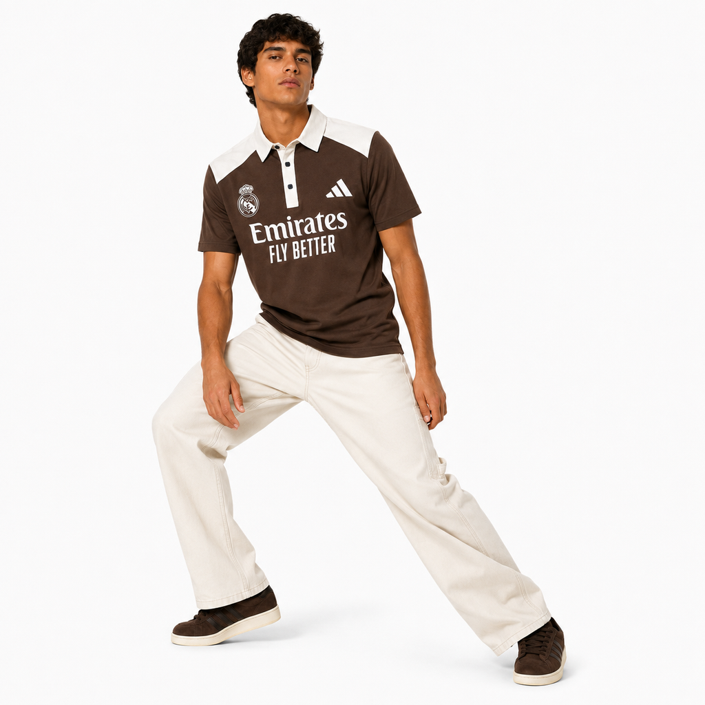 Madrid Legacy Contrast Polo Tee -  Brown