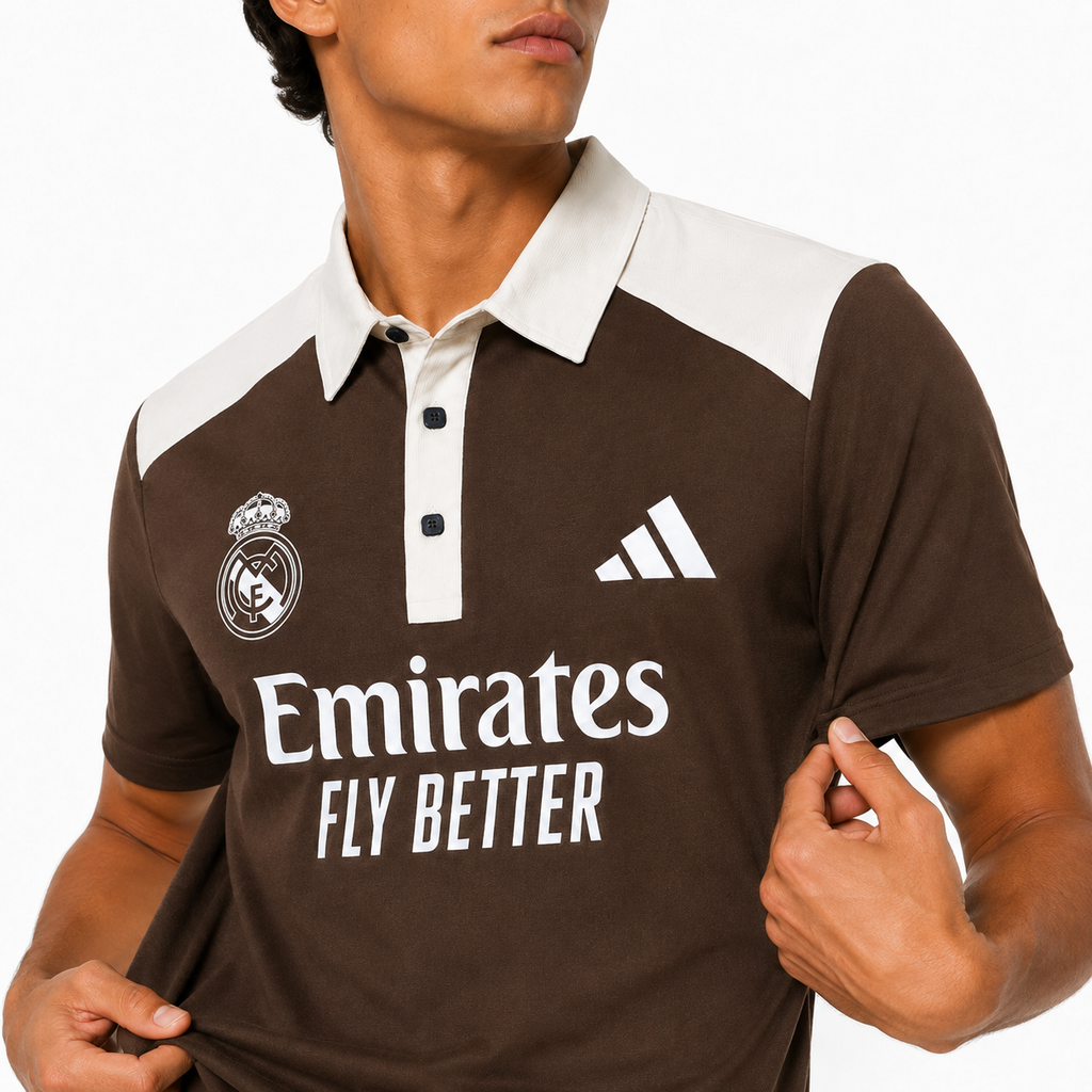 Madrid Legacy Contrast Polo Tee -  Brown
