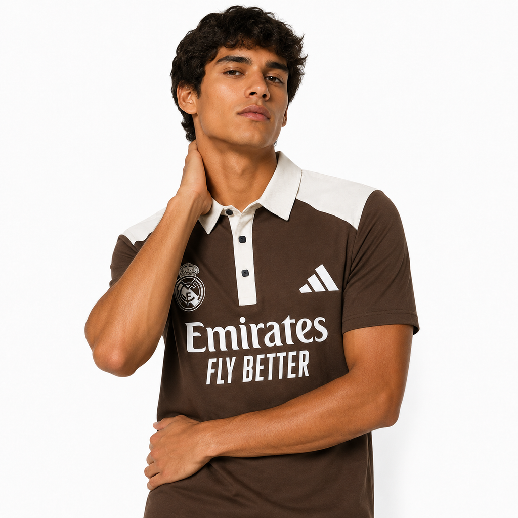 Madrid Legacy Contrast Polo Tee -  Brown