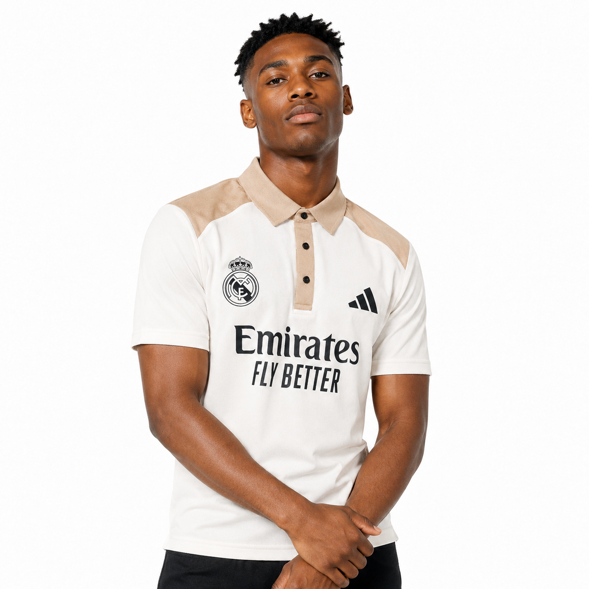 Madrid Legacy Contrast Polo Tee -  Cream