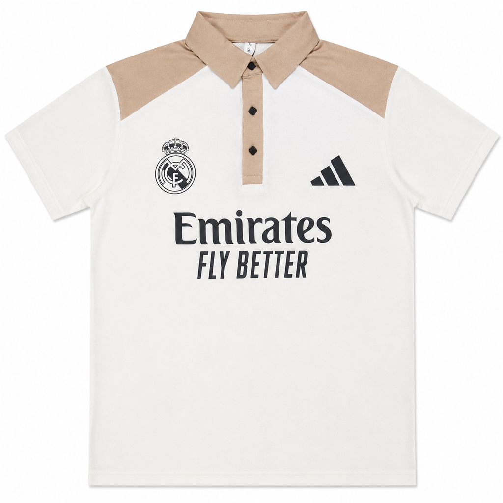 Madrid Legacy Contrast Polo Tee -  Cream