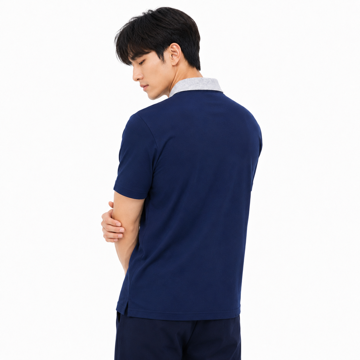 Madrid Legacy Contrast Polo Tee -  Navy Blue