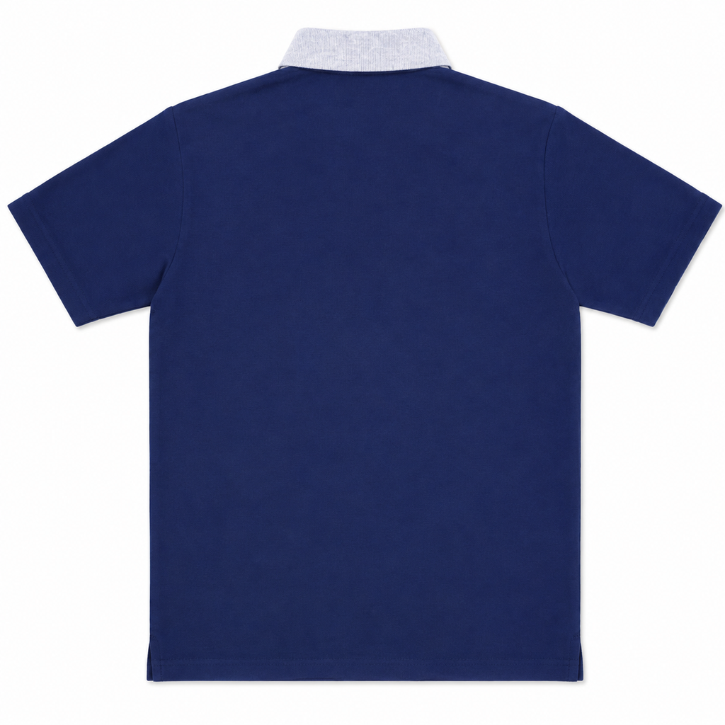 Madrid Legacy Contrast Polo Tee -  Navy Blue
