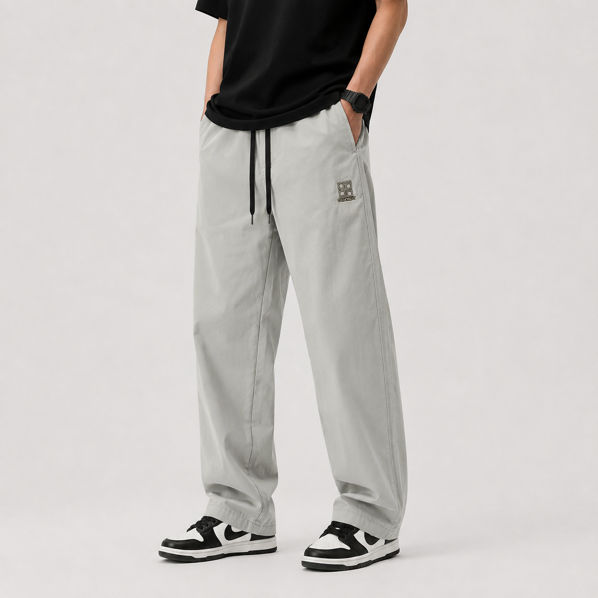 Men’s Baggy Trousers - Dove Grey