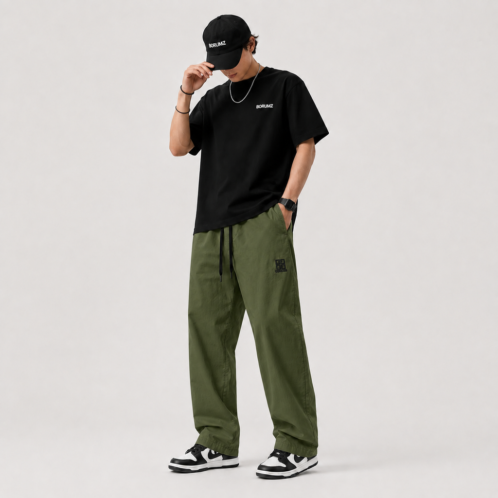 Men’s Baggy Trousers - Olive Green