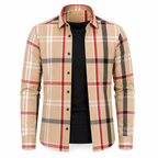 Men’s Beige Heritage Check Slim-Fit Shirt