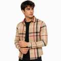 Men’s Beige Heritage Check Slim-Fit Shirt