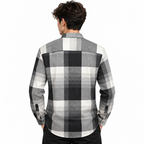 Black Geometric Check Printed Shirt _ Soft & Silky Polyester
