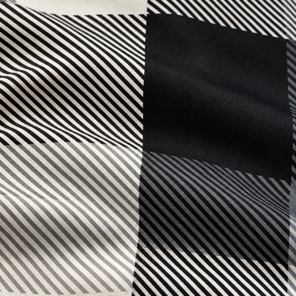 Black Geometric Check Printed Shirt _ Soft & Silky Polyester