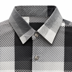 Black Geometric Check Printed Shirt _ Soft & Silky Polyester