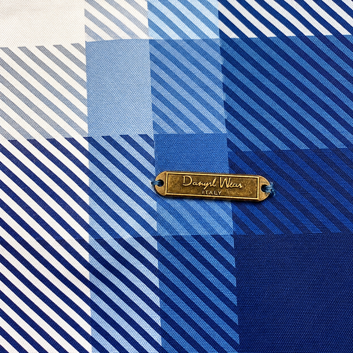 Blue Geometric Check Printed Shirt _ Soft & Silky Polyester