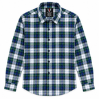 Green & Blue Plaid Check Slim Fit Long Sleeve Shirt