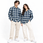 Green & Blue Plaid Check Slim Fit Long Sleeve Shirt