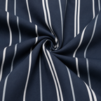Navy Blue Vertical Stripe Slim Fit Long Sleeve Shirt